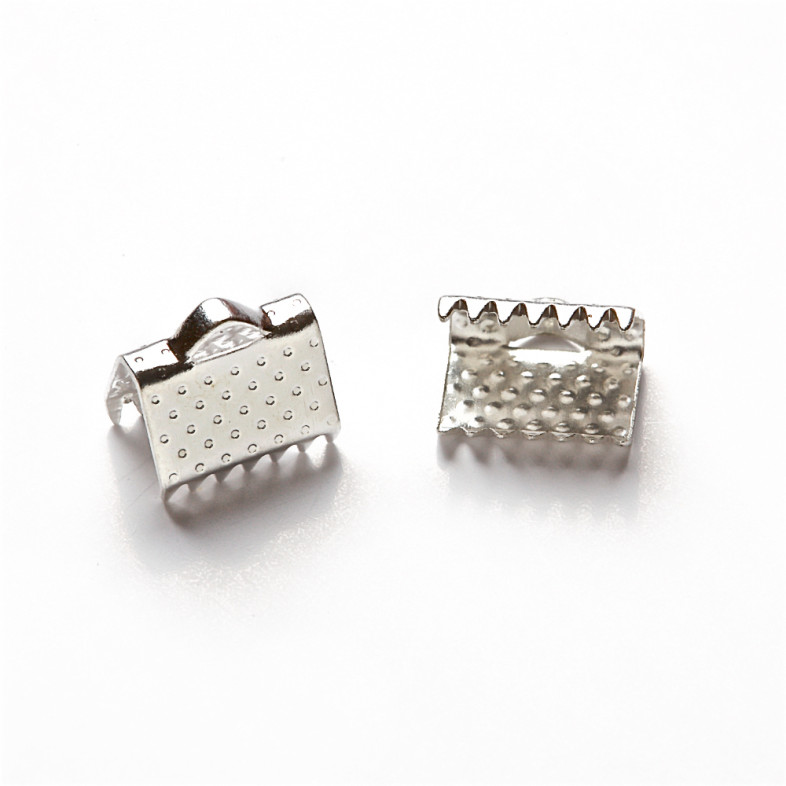 Końcówka na płask krokodylka 8x6 mm w kolorze srebrnymm 1 szt