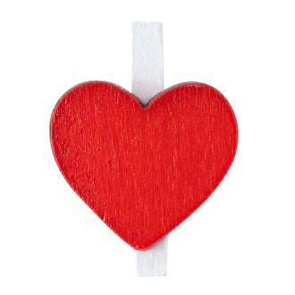 Wooden clothespin 18.5×25.5 mm Heart red 1 pc.