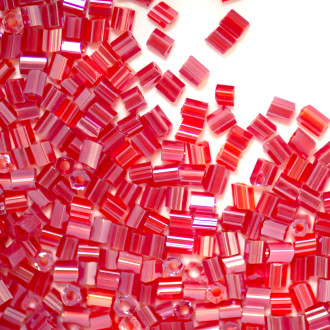 Beads-cut H (2.1 mm) bright red transparent pack of 20 g