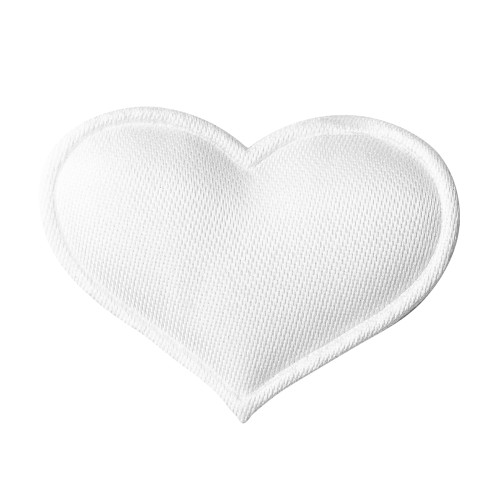 Quilted textile elements Heart white pack of 10 pcs.