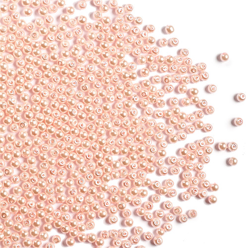 Glass pearl bead 4 mm peach 1 pc.