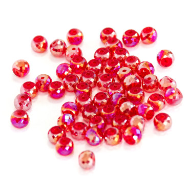Crystal round bead 8×6 mm burgundy 1 pc.