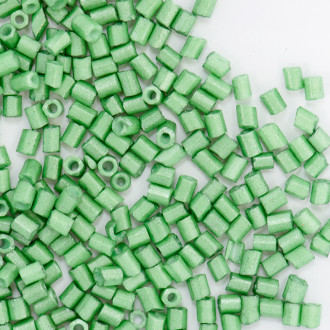 Beads-cut H (2.1 mm) green pearlescent pack of 20 g