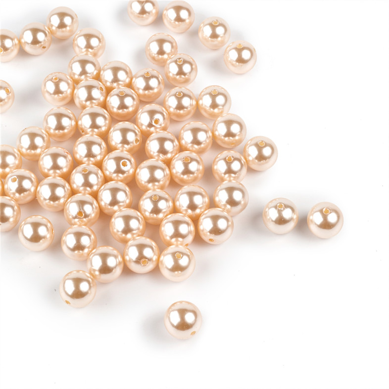 Plastic pearl bead 14 mm peach 1 pc.