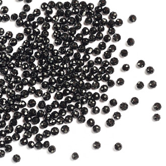 Koralik kryształowy okrągły 3x2 mm czarny 1 szt