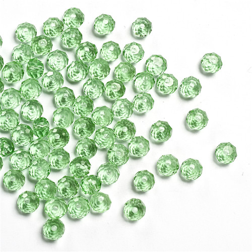 Koralik kryształowy okrągły 6x4 mm zielony 1 szt