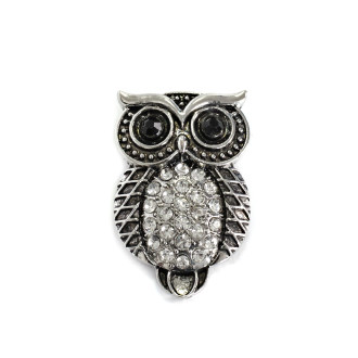 SNAP button bead Owl cupronickel 1 pc.