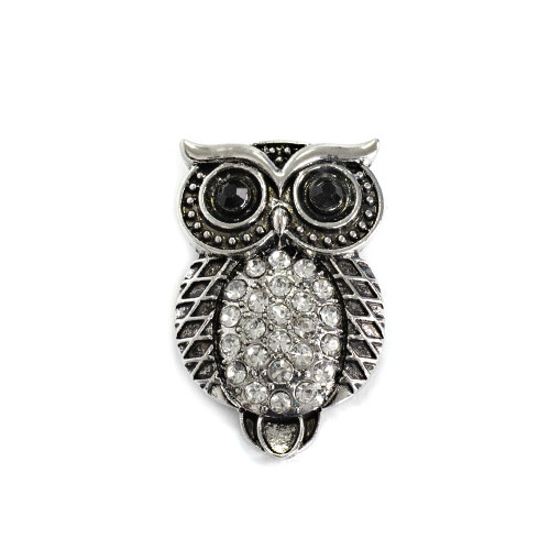 SNAP button bead Owl cupronickel 1 pc.