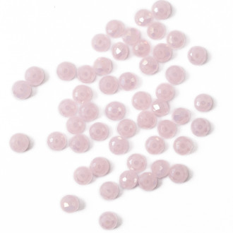 Koralik kryształowy okrągły 4x3 mm różowy 1 szt