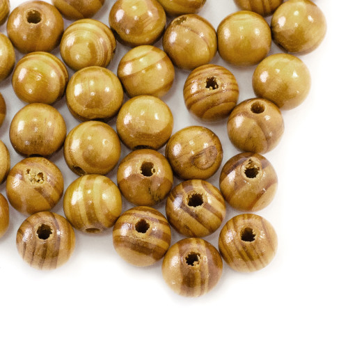 Wooden bead 14 mm brown 1 pc.