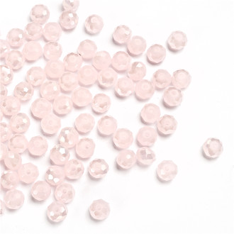 Koralik kryształowy okrągły 8x6 mm różowy 1 szt