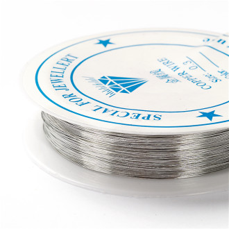 Drut metalowy 0,3 mm w kolorze srebrnym cewka 25 metrów (+-10%)