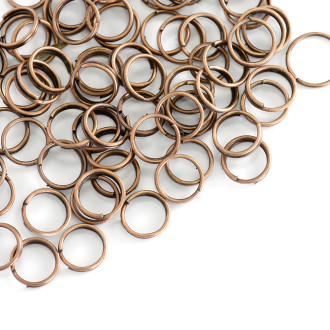 Double jewelry rings 8 mm copper pack of 10 g