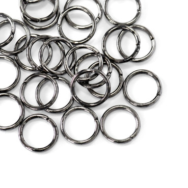 Jewelry rings 10 mm dark steel pack of 10 g