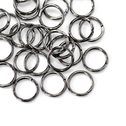 Jewelry rings 10 mm dark steel pack of 10 g