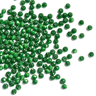 Koralik kryształowy okrągły 4x3 mm zielony 1 szt