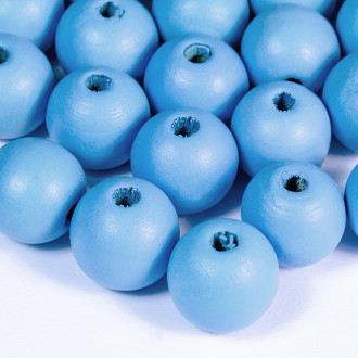 Wooden bead 16 mm blue 1 pc.