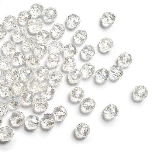 Koralik kryształowy okrągły 8x6 mm przezroczysty 680 1 szt