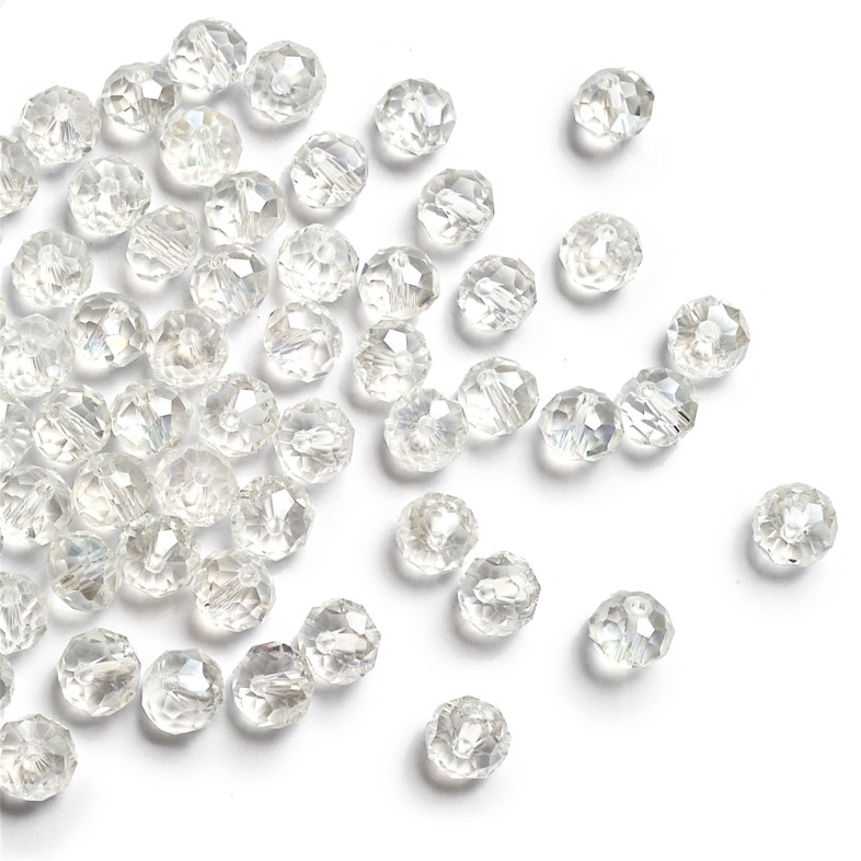Koralik kryształowy okrągły 8x6 mm przezroczysty 680 1 szt