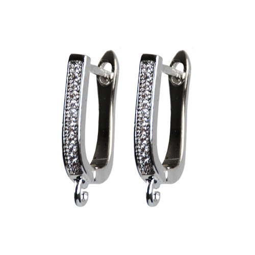 Earring base ring with pendant LUX 19×2.8 mm cupronickel pack of 2 pcs