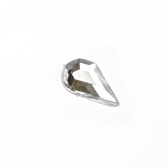 Plastic rhinestones 13×8 mm transparent, pack of 15 pcs.