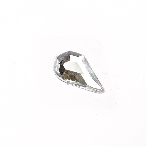 Plastic rhinestones 13×8 mm transparent, pack of 15 pcs.