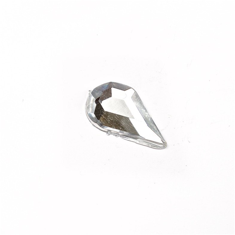 Plastic rhinestones 13×8 mm transparent, pack of 15 pcs.