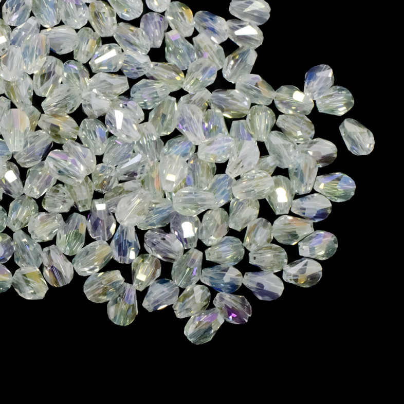 Koralik kryształowy o kształcie kropli 9,5x6 mm przezroczysty 1 szt