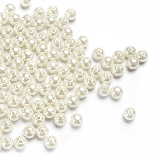 Koralik plastikowy imitujące perły 8 mm biały op.10 gr