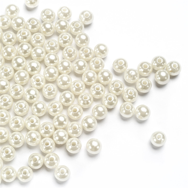 Koralik plastikowy imitujące perły 8 mm biały op.10 gr