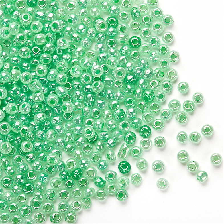 Beads calibrated 12 (1.8 mm) light green transparent pack of 10 g