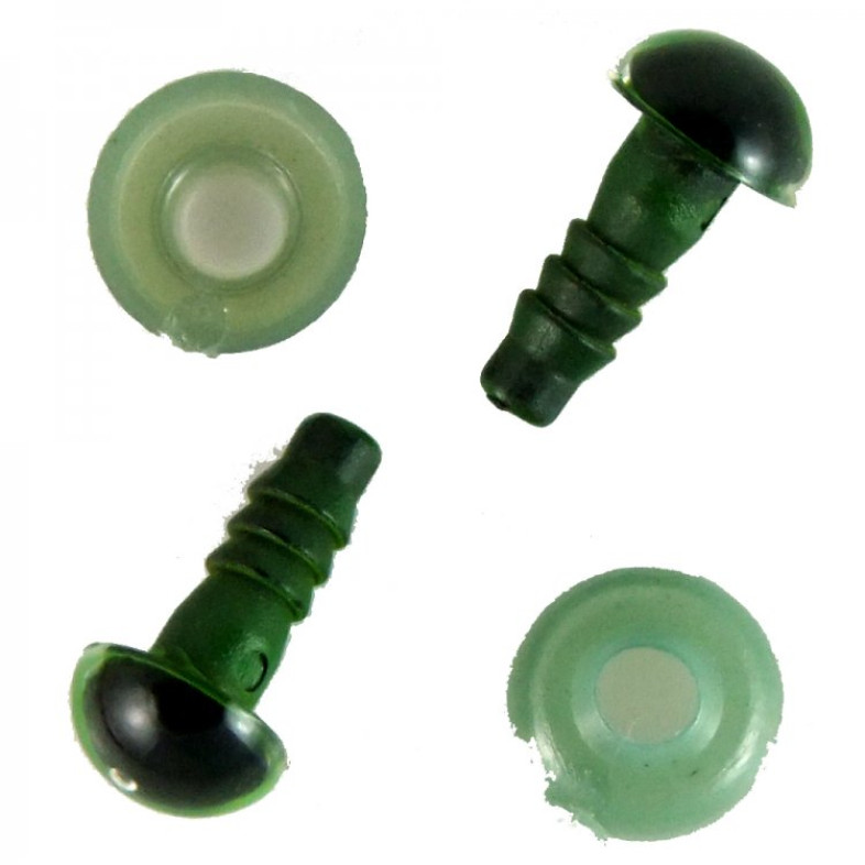 Plastic eyes 8×14 mm green, pack of 2 pcs.