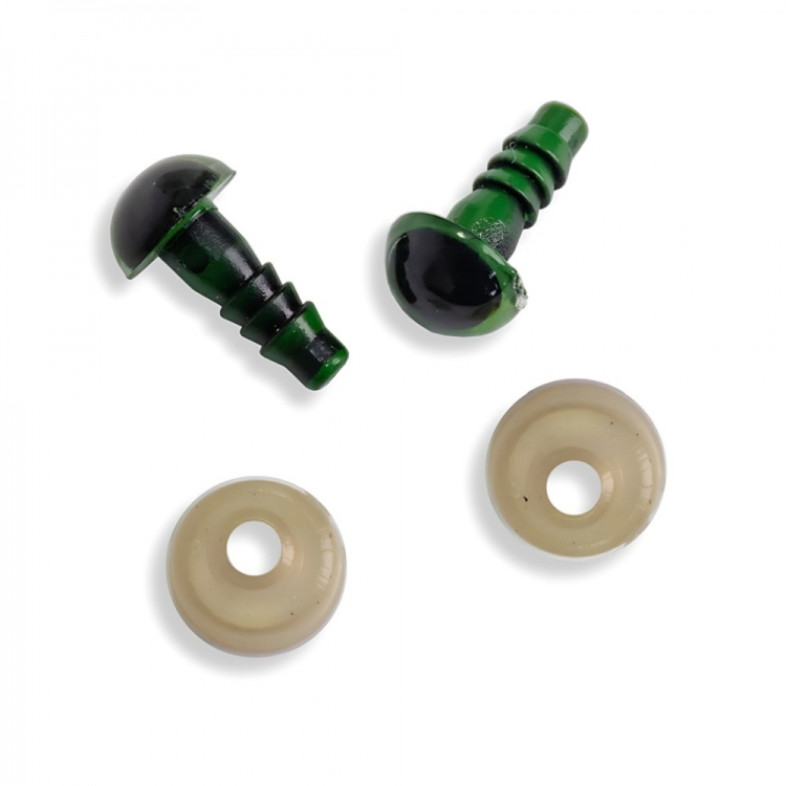 Plastic eyes 8×14 mm green, pack of 2 pcs.