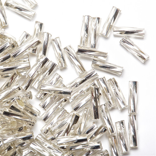Twisted glass beads 3 (6 mm) transparent pack of 20 g
