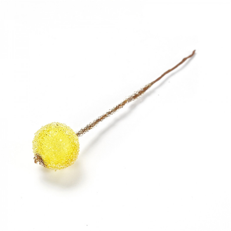 Decorative element 70 mm Berries in sugar yellow and orange 1 pc.