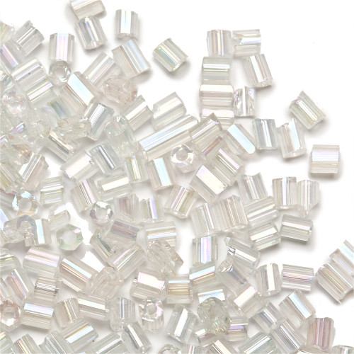 Chopped beads H (2.1 mm) transparent rainbow pack of 20 g