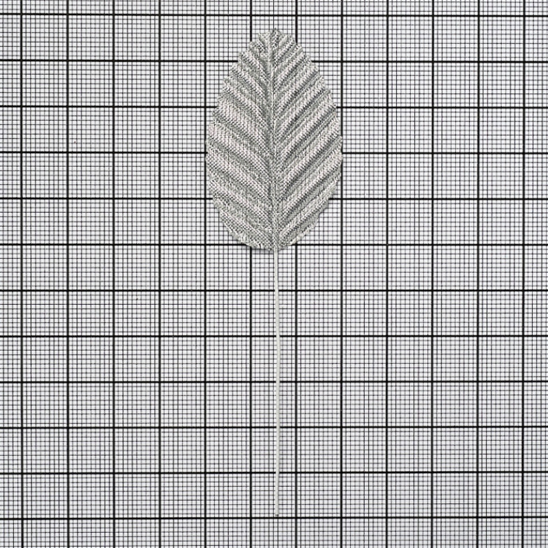 Decorative element Leaf 110×32 mm silver 1 pc.