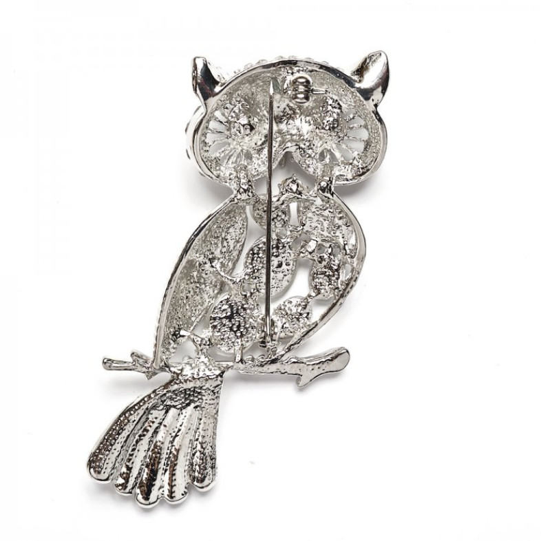 Brooch Owl cupronickel 1 pc