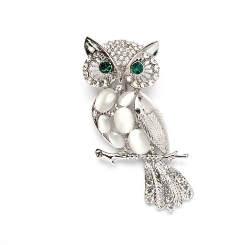 Brooch Owl cupronickel 1 pc