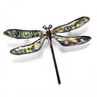 Brooch Dragonfly dark steel 1 pc.