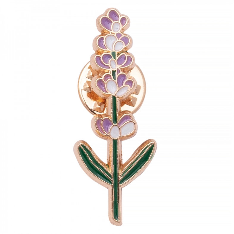 Metal pin badge Lavender 1 pc.