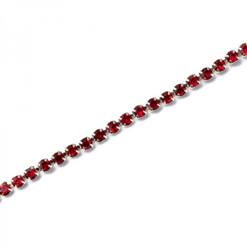 Chain with crystals SS6 (1.9 - 2.0 mm) burgundy 1 meter