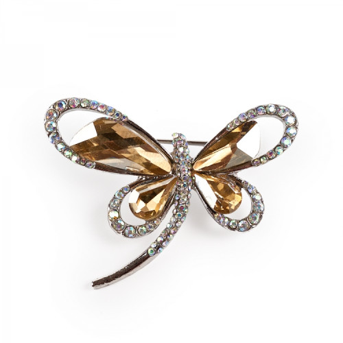 Brooch Dragonfly mother-of-pearl cupronickel 1 pc