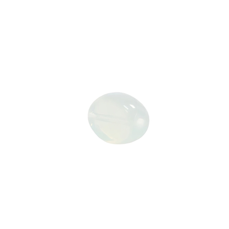 Koralik szklany 11x8 mm owalny płaski podobnego do kamień księżycowy przezroczysty 1 szt