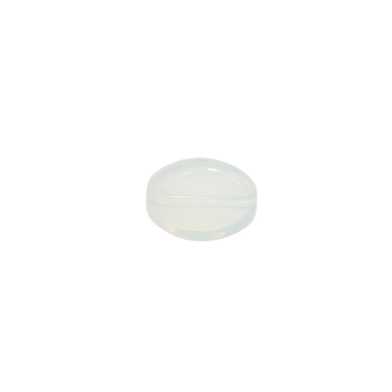 Koralik szklany 11x8 mm owalny płaski podobnego do kamień księżycowy przezroczysty 1 szt