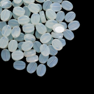 Koralik szklany 11x8 mm owalny płaski podobnego do kamień księżycowy przezroczysty 1 szt