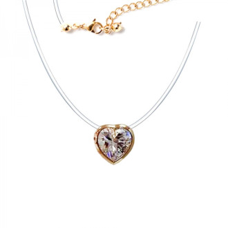 Choker with Heart pendant LUX 40 cm gold 1 pc