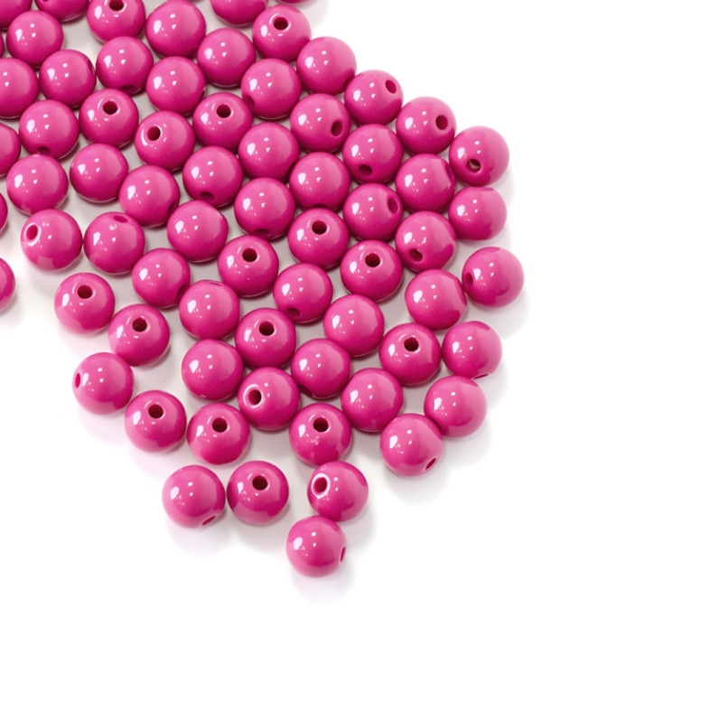 Koralik plastikowy 8 mm różowy 1 szt
