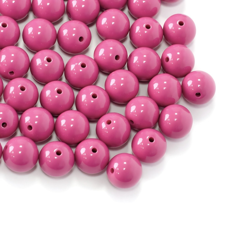 Koralik plastikowy 14 mm różowy 1 szt