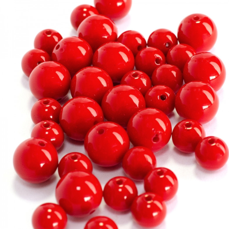 Plastic bead 14 mm red 1 pc.